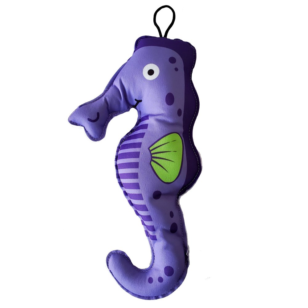 Purple Seahorse Plush Stuffed Dog Squeak Toy Squeaker Pet Puppy New