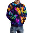 thumbnail image 5 of Dreamy Purple Butterfly Pattern 3d Sweatshirts Hoodie Fashion Casual Personality Men's Women Street Hoodie Pullovers Long Sleeve Comfortable Top, 5 of 6