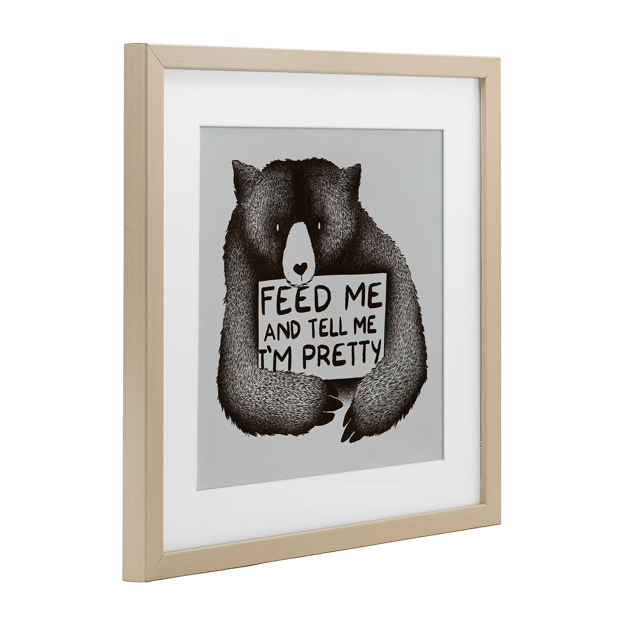 Stupell Industries Feed & Tell Me I'm Pretty Birch Framed Print Under Glass, design by Tobe Fonseca