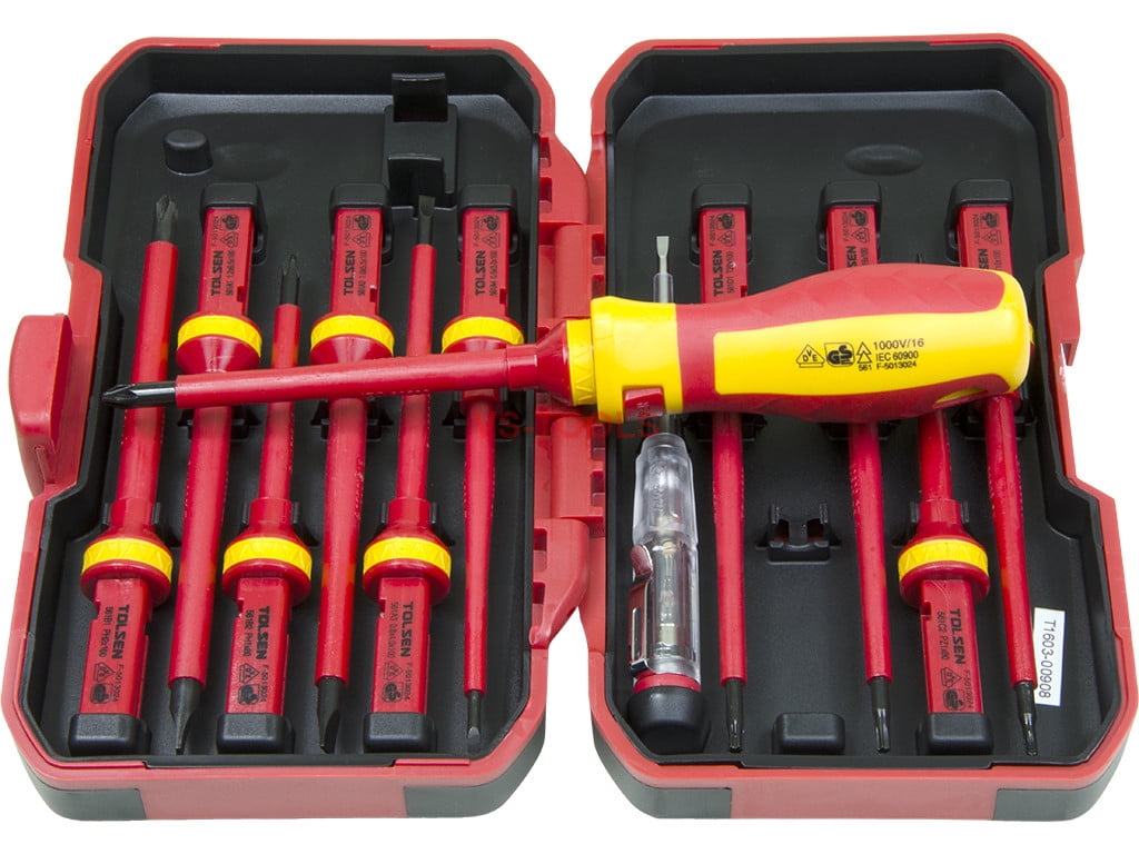 13pcs Tolsen Interchangeable VDE 1000V Power Insulated Screwdriver Set