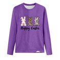 thumbnail image 5 of Easter Graphic Tee for Women Casual Long Sleeve T Shirt Holiday Print Lightweight Top Purple XXL, 5 of 5