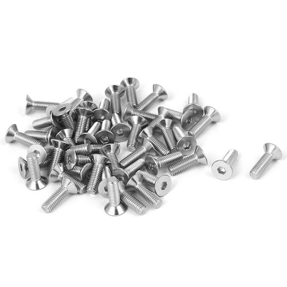 Uxcell M3x10mm Stainless Steel Hex Socket Flat Head Countersunk Bolts Screw (50-pack)