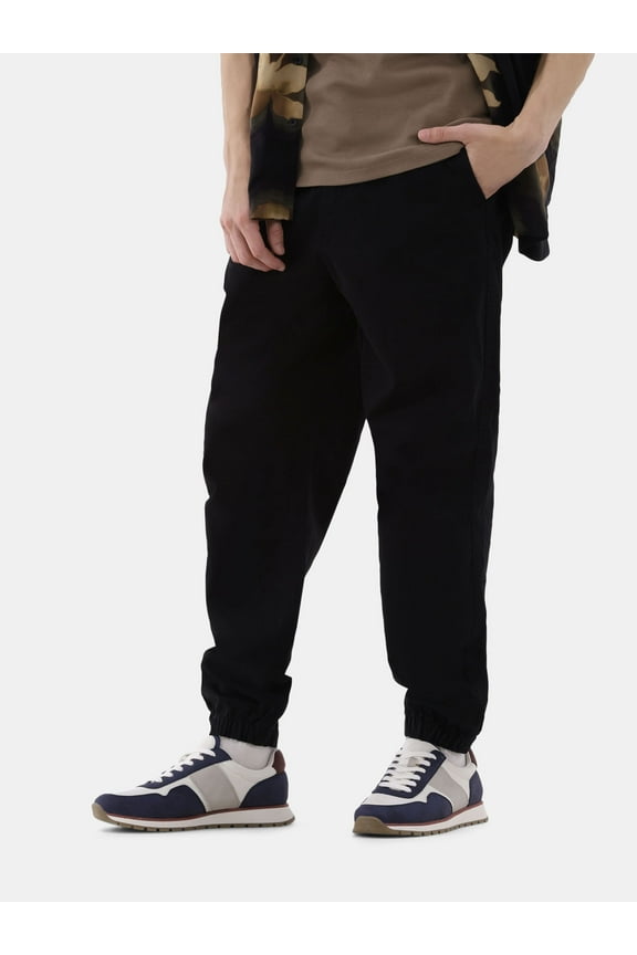 Men's and Big Men's Cotton Blend Twill Jogger Pants, Sizes XS-3XL