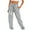 Gray, variant on QUINDOS Womens Fall Fashion 2024 Pants Taper Long High Waisted Casual Sweatpants Drawstring Football Relaxed Fit Pants