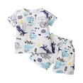 thumbnail image 1 of hirigin Kid Baby 2Pcs Summer Outfits Cartoon Print Short Sleeve Tops + Shorts, 1 of 9