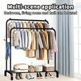 thumbnail image 2 of Clothes Rack, Double Rods Garment Rack with Storage Shelf, Clothing Rack for Hanging Clothes, Multi-functional Bedroom Clothes Rack, Black, 2 of 7