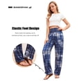 thumbnail image 3 of Pantalones Harem QIANXIZHAN a cuadros azules para mujer de cintura alta S, 3 of 9