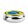 thumbnail image 3 of Brazilian Flag Round Pill Box Small Pill Case For Purse Pocket Medicine Organizer Travel Pillbox Portable Pill Container, 3 of 6