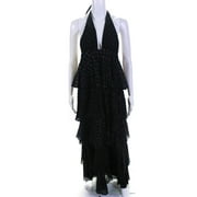 Pre-owned|Jill Jill Stuart Womens Black Dotted Isabel Gown Size 0 10330071