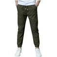 thumbnail image 6 of Hurxie Deals 2Pc Boys Cargo Pants Cotton Linen Drawstring Sweatpants Blue,3 Year, 6 of 8