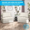 thumbnail image 7 of ZAFLY Modular Sectional Sofa, Convertible L Shaped U Shaped Couch Sofa, Living Room Furniture Sets Modern Armless Floor Sofa, Couch for Living Room Bedroom, 5PCS (Beige), 7 of 7