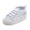 White, variant on Quealent Unisex Baby Girls Boys Canvas High-top Shoes, Newborn Infant Anti-Slip Soft Sole Frist Walking Breathable Sneakers Dark Blue for Size 3.5