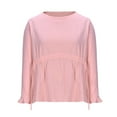 thumbnail image 2 of Zedker Womens Fall Dresses Casual Tunic Dress Short Sleeve Crew Neck Flowy Dress, Plus Size PinkM, 2 of 9