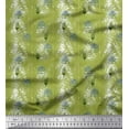 thumbnail image 1 of Soimoi Green Velvet Fabric Artistic Leaves Print Fabric by Yard 58 Inch Wide, 1 of 1