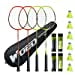 thumbnail image 3 of Badminton Racket Set of 4, Professional Carbon Fiber Badminton Rackets Badminton Racquet for Backyards Gym with 6 Shuttlecocks 4 Grip Tape and 1 Badminton Bag, Yellow Orange, 3 of 15