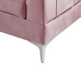thumbnail image 4 of Contemporary Home Living 85.5" Chloe Pink Velvet Sectional Sofa Chaise with USB Charging Port, 4 of 5