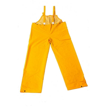 G & F Heavy-weight 35mm pvc over polyester rain overall bib, x-large, yellow, (Best Clothes To Wear In The Rain)