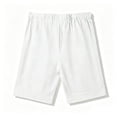 thumbnail image 5 of Men's Linen Elastic Waist Lounge Shorts Solid Beach Golf Shorts with Pockets Casual Drawstring Summer Shorts White, 5 of 8