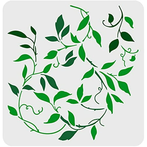 Delicate Vine Stencil Plant Leaves Reusable Mylar Drawing Template Use for Painting on Floor Wall DIY Farmhouse Home Decor Wood Signs Pillows