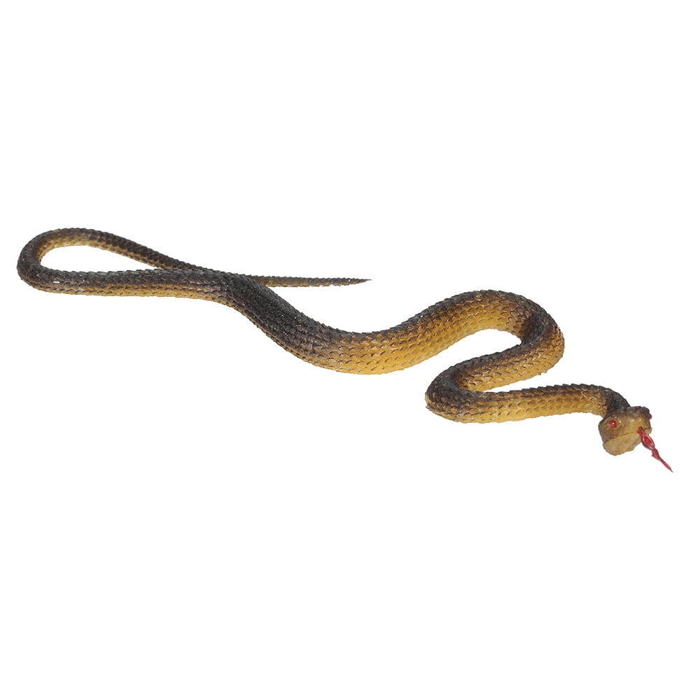 Anself Simulation Black Rubber Snake Fake Snake Garden Funny Toy