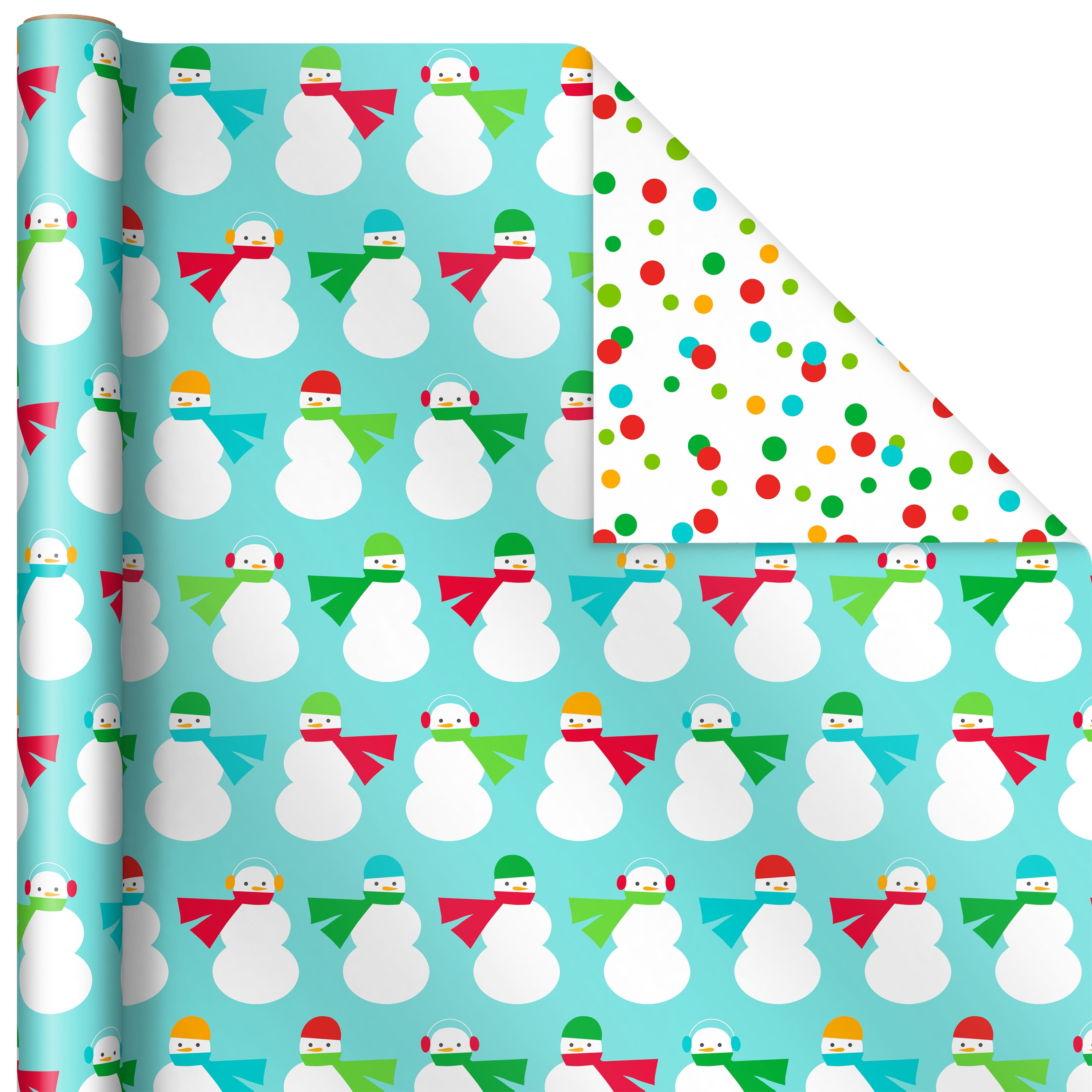 Hallmark Reversible Kids Birthday Wrapping Paper (3 Rolls: 120 sq. ft.  ttl.) Monsters and Unicorns, Polka Dots, Chevron, Pink, Teal, Blue, Red