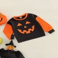 thumbnail image 2 of Bébé Garçon Garçon Fille Halloween Sweat-Shirt Citrouille Visage Imprimé Col Rond Manches Longues Pulls, 2 of 6
