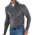 thumbnail image 6 of Men's Quarter Zip Sweater Casual Neck Pullover Ribbed Knit Sweater, 6 of 7