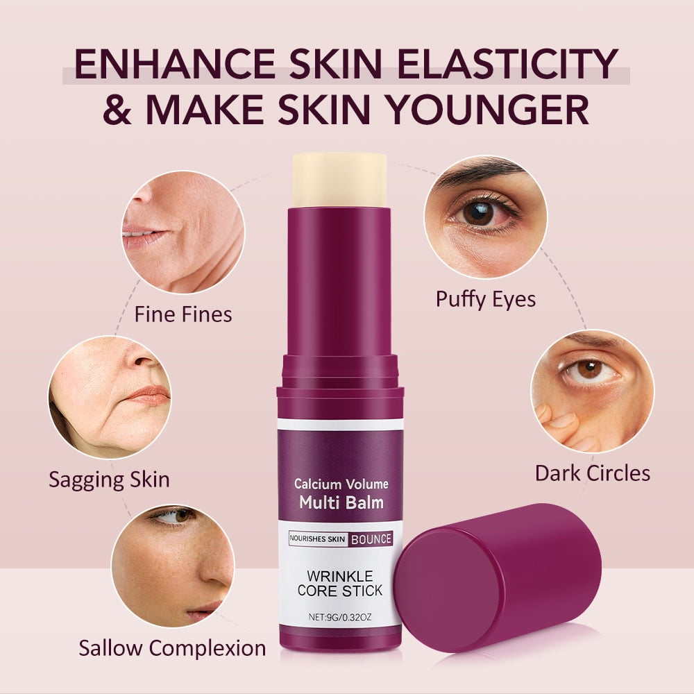 Calcium Volume Multi Balm Stick, 5Pcs Moisturing Stick to Support Skin Firmness and Hydration, Suitable for Eyes, Face, Neck, All Skin Types, 9g/0.6Oz