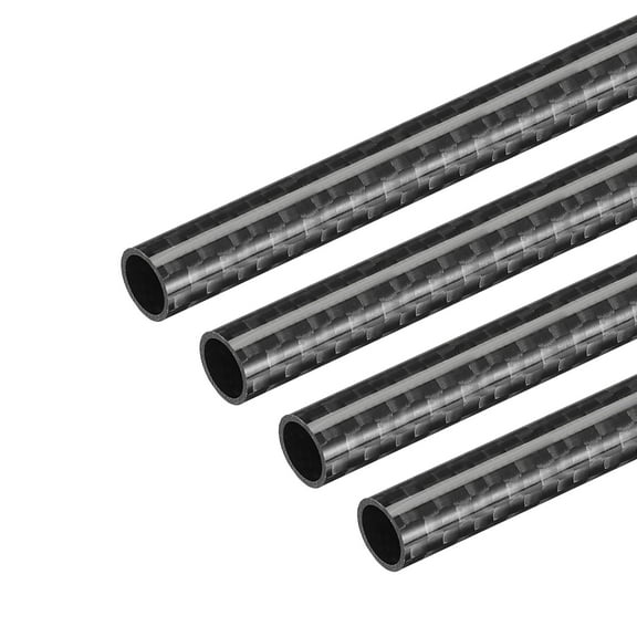 Uxcell Carbon Fiber Round Tube 8x6x330mm 3K Roll Wrapped Glossy for RC Airplane 4 Pack