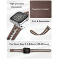 thumbnail image 4 of TOYOUTHS Leather Bands Compatible with Apple Watch Band 38/40/41/42/44/45/49mm Women, Dressy Leather Strap with Stainless Steel Metal Hollow-out Chain Bracelet for iWatch Ultra 2,Series 9 8 7 6 5-1, 4 of 7