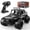 Black, variant on WeFone RC Car, 20KM/H Speed 1:16 Off-Road RC Truck with LED Lights, 2 Batteries, Outdoor Play, Best Gift for Kids 3+