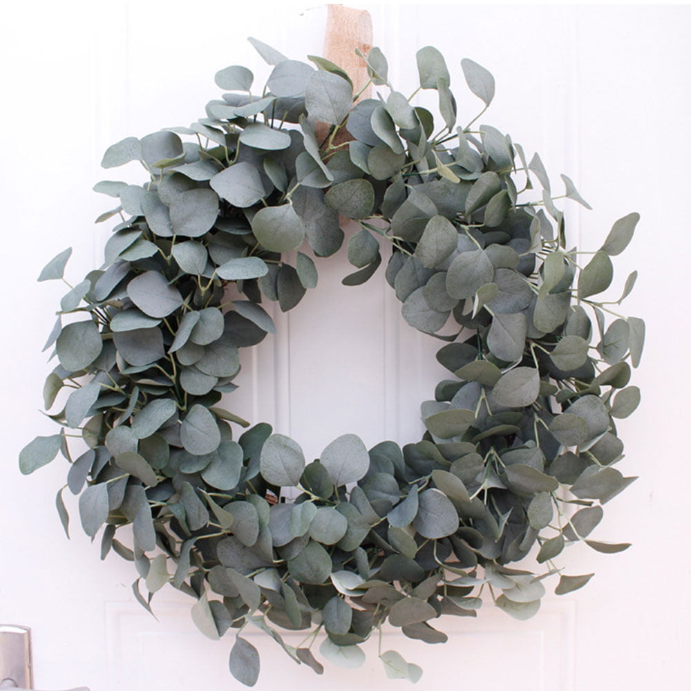 Eucalyptus Wreath,Spring Wreath for Front Door with Green Leaves,Artificial Wrea