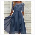 thumbnail image 4 of Robe en Dentelle Appliquée Midi Manches Courtes Robes de Soirée Décontractées Robe Assortie pour Mariage YOUYOU, 4 of 4