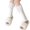 White pink, variant on Aesthetic Women Girls Ribbed Knit Stretch Leg Warmer Socks Ruffled Lace Trim Spliced Bows Princess Leg Cover Boot Cuffs