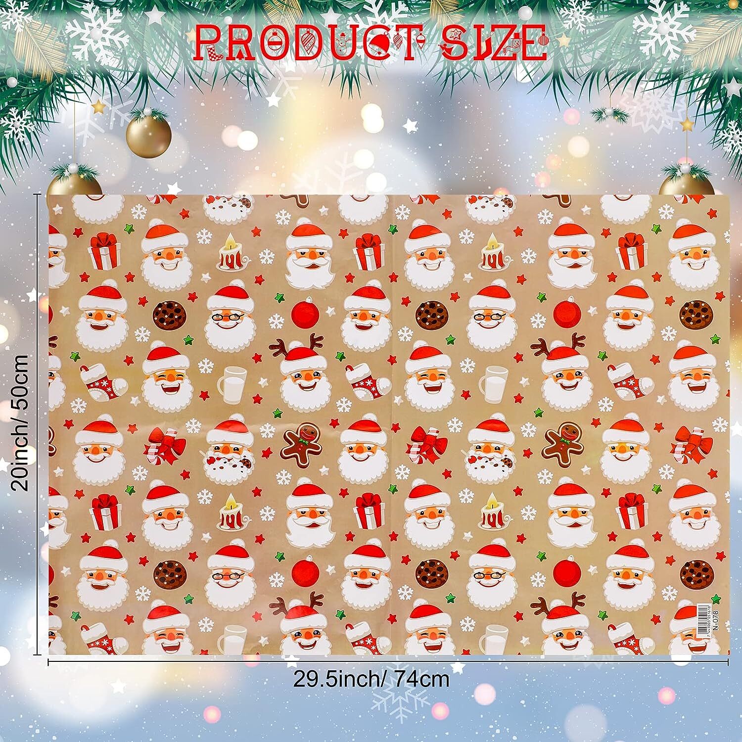 Konsait 12-Pack Christmas Wrapping Paper Sheets photo 5