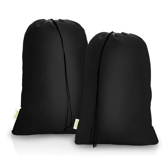 Bolsa de lavandería Otraki, 70 x 115 cm, 2 unidades, con cordón, color negro