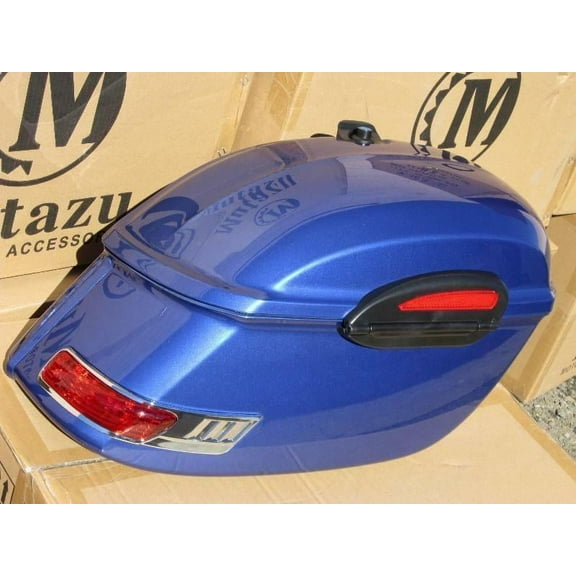Cobalt Blue RS Hard Saddle bags fit YAMAHA VSTAR V STAR 650 1100 1300 ROADLINER