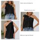 thumbnail image 5 of Camiseta sin mangas para mujer, con tirantes de un solo hombro, pajarita, ajuste holgado, Top informal de verano, negro L, 5 of 6