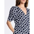thumbnail image 4 of Time and Tru Women's Cotton Tiered Midi Dress with Elbow Length Sleeves, Sizes XS-XXXL, 4 of 5