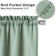 thumbnail image 3 of CAROMIO 30"W x 30"L Rod Pocket Energy Efficient Cafe Curtains Polyester Waffle Window Curtains, Sage Green, 2 Panels, 3 of 7