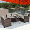 thumbnail image 3 of Gymax 4PCS Patio Furniture Set Outdoor Rattan Sectional w/ Cushioned Sofa Table, 3 of 10