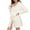 White, variant on Women's Solid Color Long Sleeve Plush Bathrobe - Winter Warm Homewear, Light Pink, L
