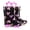 Pink Purple Unicorn, variant on Girls Light Up Rain Boots Toddler Kids Waterproof Glitter Boots with Easy on Handles, Black, Size 12