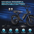 thumbnail image 6 of Bluvall K10 Peak 3000W Electric Bike 39MPH, 52V 43Ah E-Mountain Bikes, 20" Fat Tire Ebike for Adults Full Suspension UL2849, 6 of 13