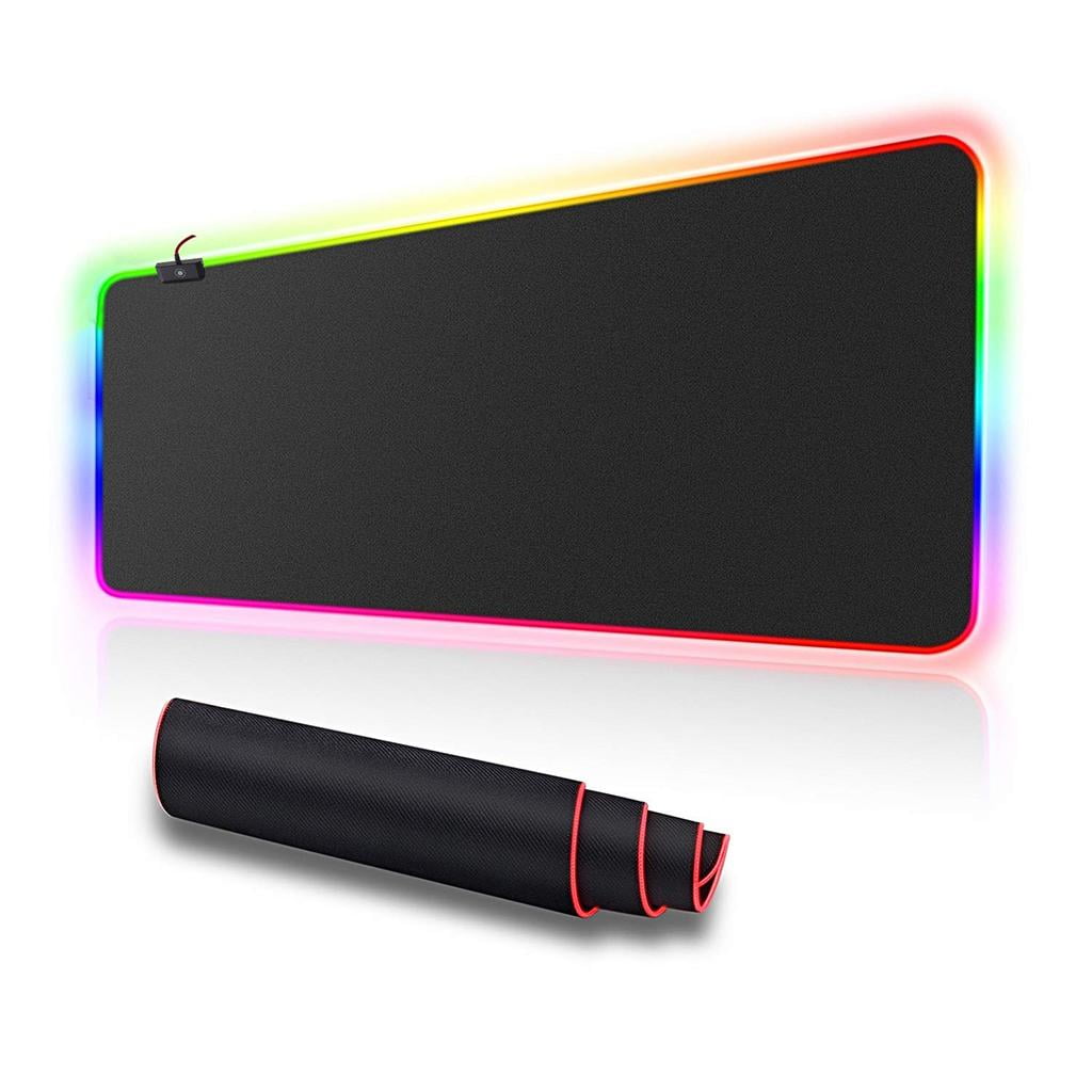 RGB Soft Gaming Mouse Pad, Glowing Led Extended Mousepad, Non-Slip Rubber Computer Keyboard Pad Mat, 9 Lighting Modes for Gamer 800x300x4mm