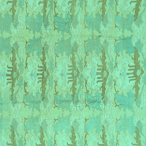 Ahgly Company Indoor Square Abstract Turquoise Blue Modern Area Rugs, 4' Square