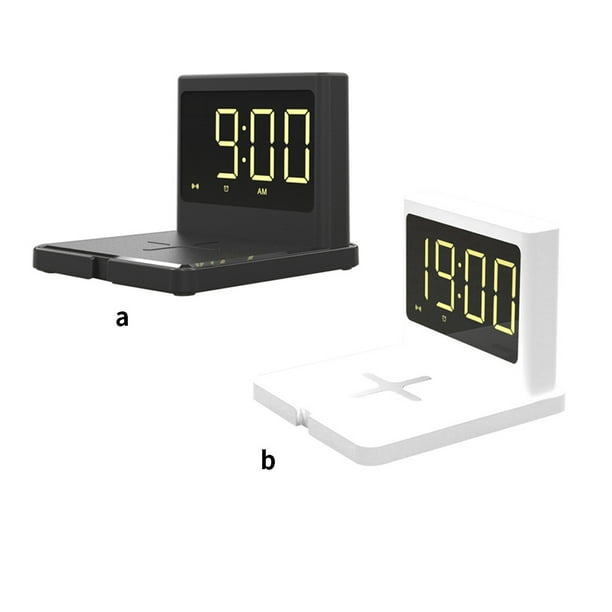 Réveil Numérique Chargeur Sans Fil PDKUAI, Avec Station De Charge, Veilleuse Et Thermomètre
