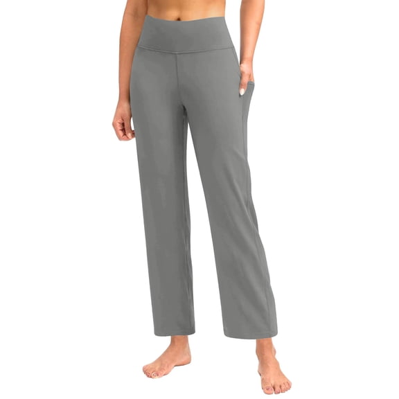 Casual Yoga Pants Women High Waist Wide Leg Solid Color Petite Clothing for Women,Grey,XL