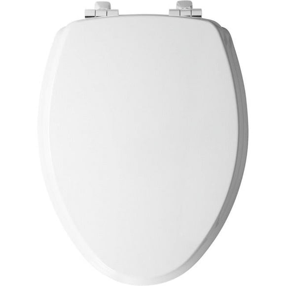 Mayfair 4000994 Slow Close Elongated White Molded Wood Toilet Seat