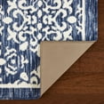 thumbnail image 4 of TOWN & COUNTRY EVERYDAY Walker Damask Medallion Everwash® Washable Multi-Use Decorative Rug with Non-Slip Backing, Navy Blue, 24"x72", 4 of 11